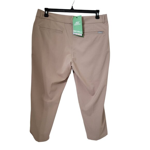 Skechers Go Golf Size 14 Khaki "High Side Crop" Pants, NEW with Tag - Picture 2 of 14
